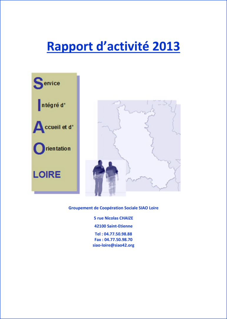 SIAO 42 Loire - Rapport d'activité 2013